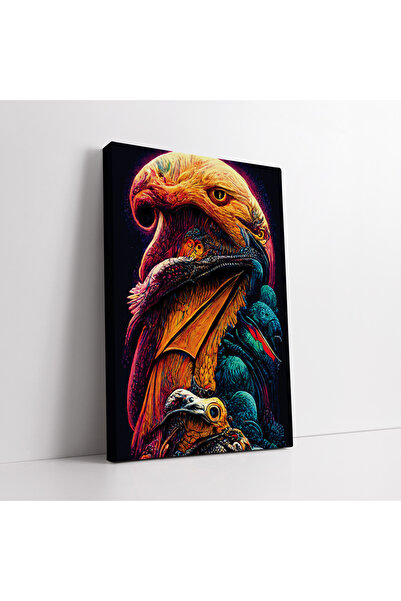 KOSS Dijital Αφηρημένη ζωγραφική σε καμβά τοίχου με φανταστικά πουλιά