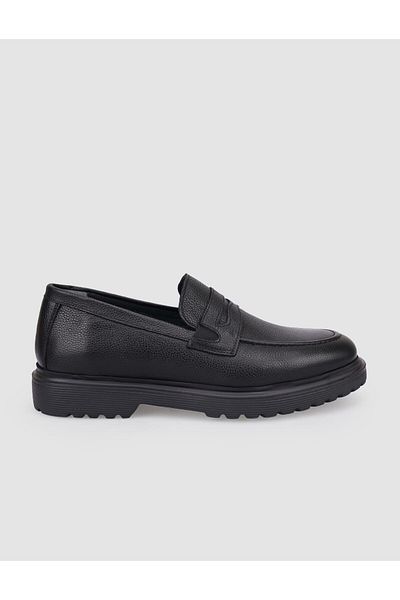 Cabani 100% Genuine Leather Black Men's Casual Shoes