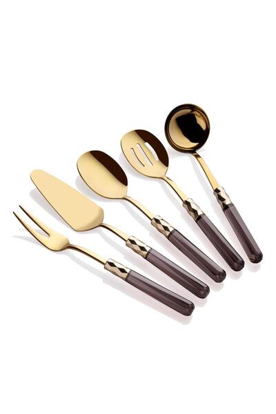 Dame Marie DIA-MOND FÜME 5 PARÇA AKRİLİK SERVİS SETİ