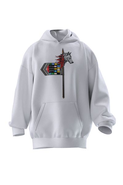 TURAN TACTICS Unisex Comfortable Fit Hoodie with Wolf Headed Brick Design