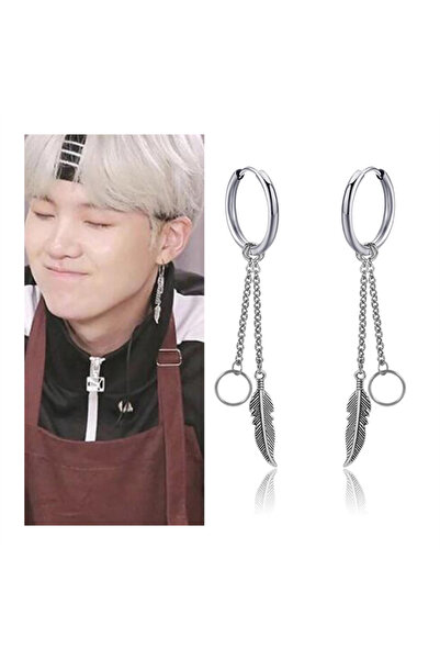 Karakedi حلق واحد من الريش المعدني بتفاصيل حلقة K-Pop