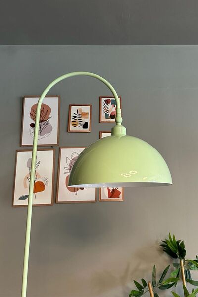 Bamyum Mint Lambader Hareketli Başlık Modern Dekoratif Metal Oturma Odası Çalışma Odası Zemin Lambası