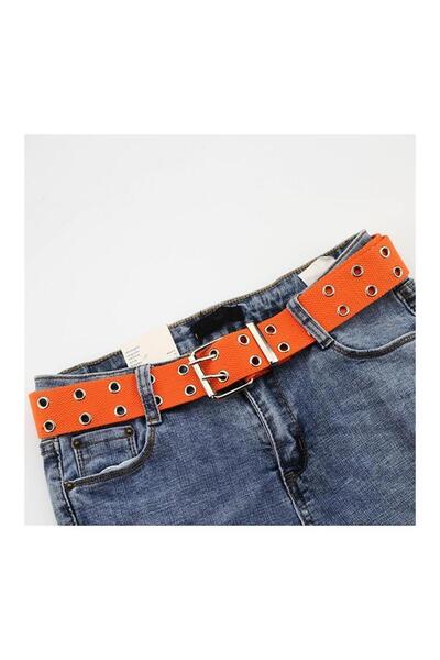 Karakedi Πορτοκαλί ζώνη από καμβά με τετράγωνη πόρπη