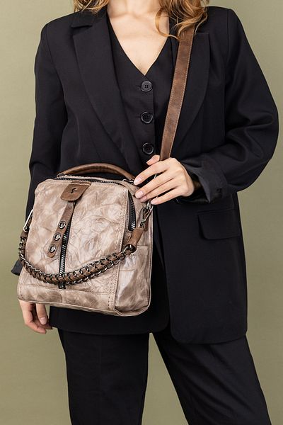 Getcho Nekesa Women's Mink Chain Strap Leather Look Backpack and Shoulder Bag Daily Vintage Design