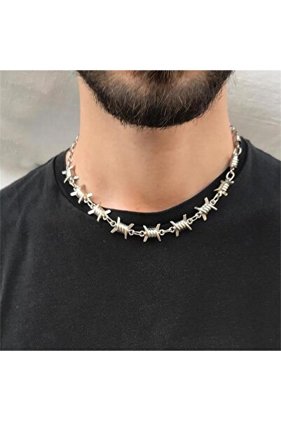 Karakedi Kısa Dikenli Telli Kolye