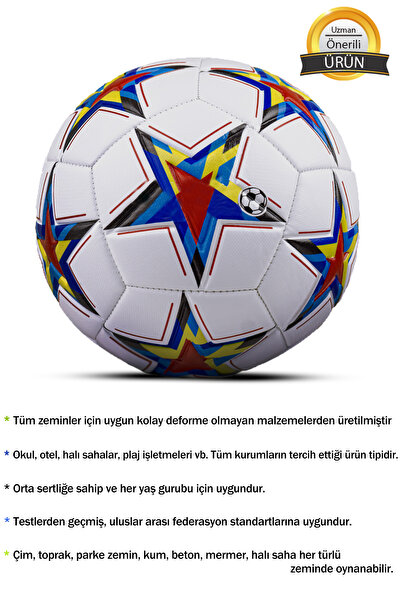 x1marka Orijinal Uefa Şampiyonlar Ligi Dikişli Futbol Topu Halı Saha Çim Beton Zemine Uygun maç/idman No:5