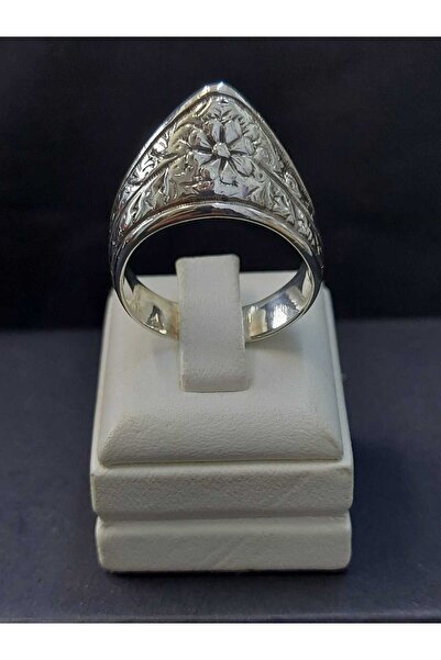 sarıyer silver Çiçek Motifli Osmanlı Okçu Yüzüğü Modeli 925 Ayar Gümüş Zihgir Yüzük