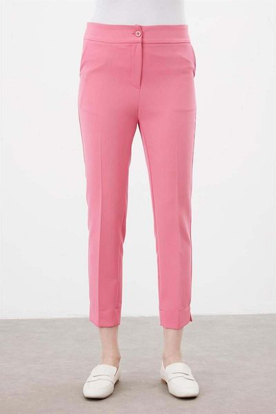 Tuğba High Waist Basic Pants - Pink