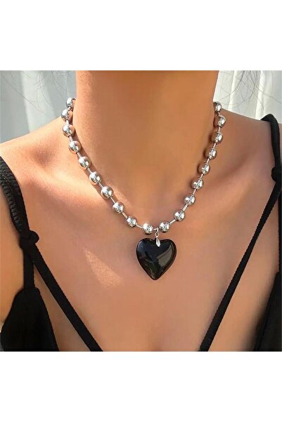 Karakedi Black Heart Gothic Necklace
