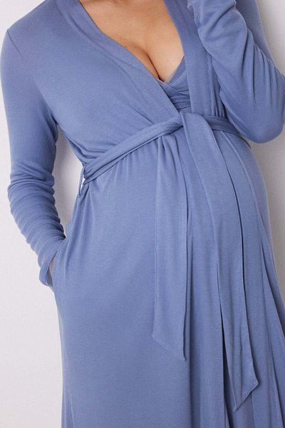 Women'secret Blue viscose midi maternity robe