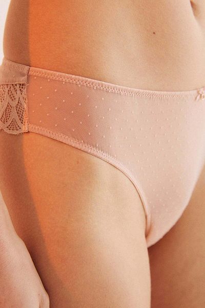 Women'secret Pink tulle and lace Brazilian panty