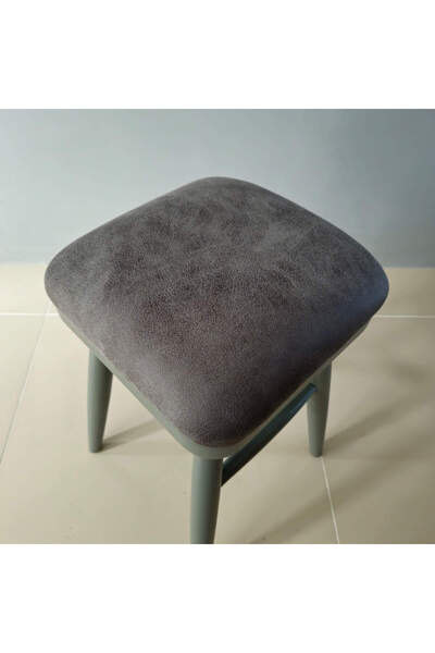 KleinHaus Furniture Ahşap Ayaklı Tabure, Konforlu Oturum, Mutfak Taburesi, Kare Tabure, Döşemeli Tabure