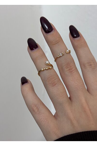 KİLİGİSTANBUL GOLD RENK 2'Lİ ZARİF YÜZÜK