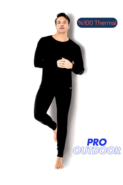 socksbox Ανδρικά μαύρα θερμικά εσώρουχα κοστουμιών / Pro Outdoor Series / Level 2 / Original Thermal Fabric