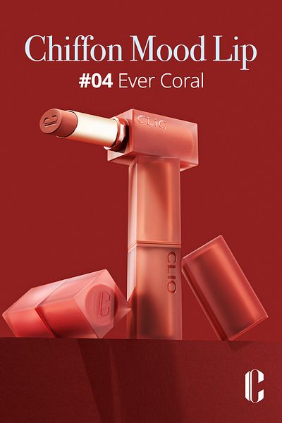CLIO Lipstick with Soft Texture, Light Matte Appearance Clio Chiffon Mood Lip (04 Ever Coral)