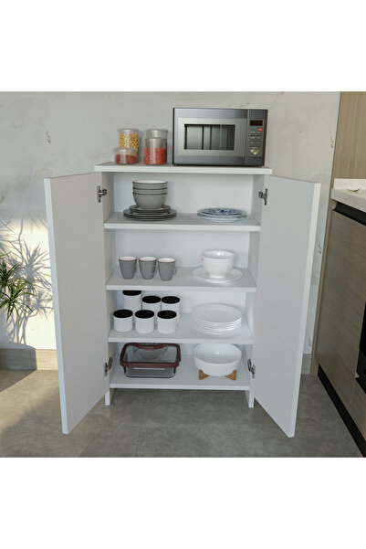 ygdecor Mutfak Rafı Malzeme Dolabı 5 Raflı Mikrodalga Fırın Rafı Çok Amaçlı Ç...