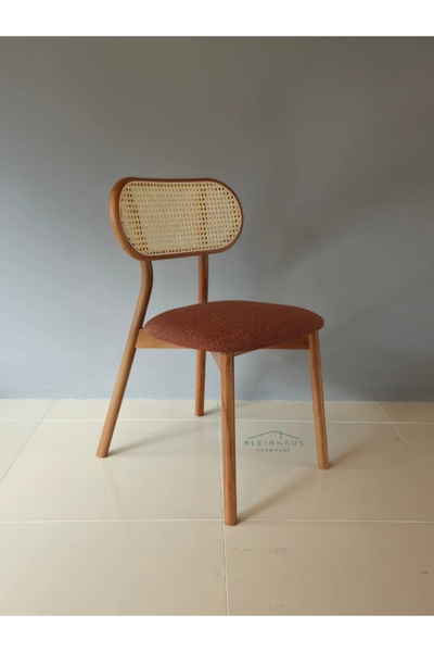 KleinHaus Furniture İbiza Hazeranlı Ahşap Sandalye, Gürgen İskelet, Değiştiri...