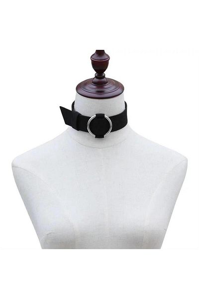 Karakedi Leather Collar with Round Buckle