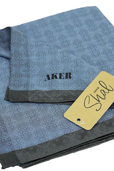 Aker Μονόγραμμα Ζακάρ Κασκόλ με σχέδια - Indigo BF 6060950 -924