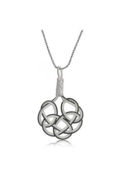 Skygo Kazaziye Knitted Patterned Silver Women's Necklace