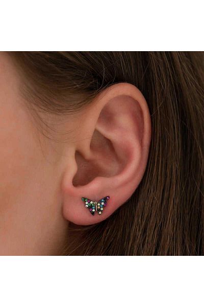 Skygo Silver Mix Butterfly Earrings