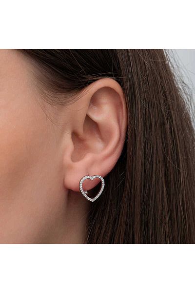 Skygo Silver Women's Earrings with Heart