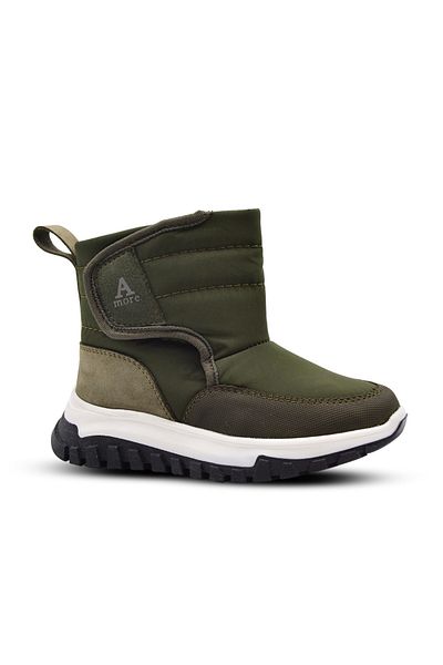 kids A more Μπότες για αγόρια - Gea Khaki με βελούδινη γούνα στο εσωτερικό