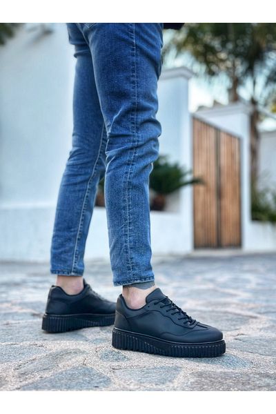 BOA Ba0802 Boa Black Color Black High Sole Men's Casual Shoes