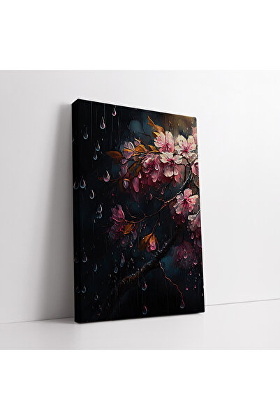 KOSS Dijital Pictură pe pânză cu flori de cireș sub ploaie