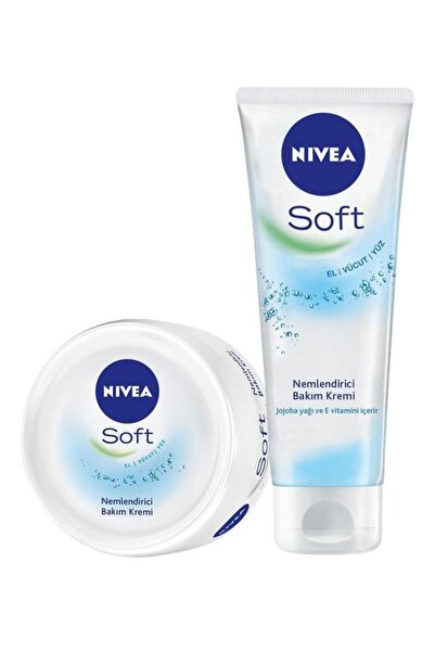 NIVEA Care Cream 100ml And Soft Care Cream 75ml, Hand Face Body, Vitamin E, Jojoba Oil First WW57