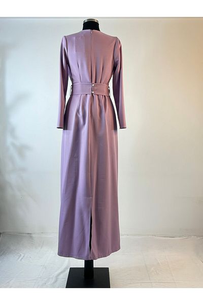 4 YOU TEKSTİL VE AKSESUAR Lilac Crepe Evening Dress