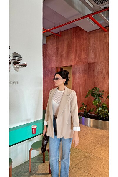Serica Moda Kolu Katlamalı Blazer Ceket