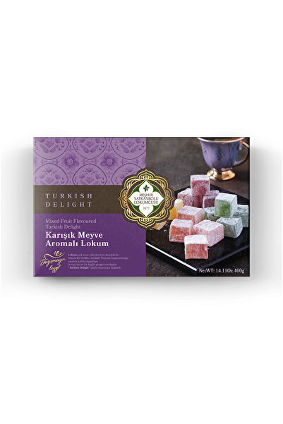 MEŞHUR SAFRANBOLU LOKUMCUSU Karışık Meyve Aromalı Lokum 400 Gr