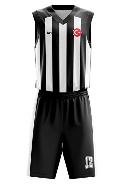 ACR Giyim Tekstil Forma Baskı Basketbol Forması Çubuklu Model Kişiye Özel Bas...