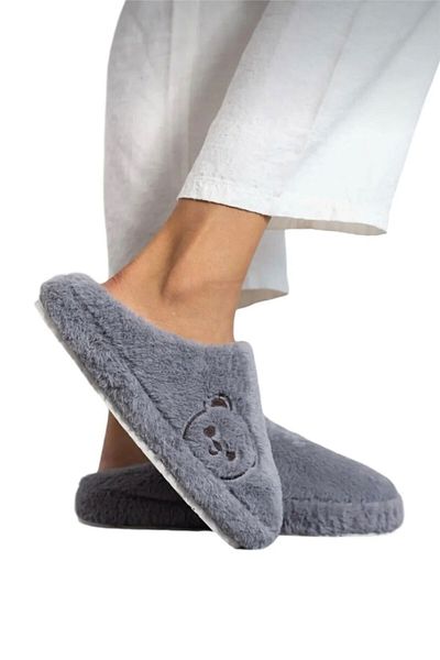 Gob London Women's Indoor Slippers Plush No Sound Thick Sole Slippers 1021-127-0003