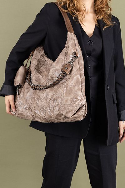 Getcho Major Mink Chain Detailed Large Women's Shoulder Bag - Lightweight and Multi-Compartment Design, Daily Bag