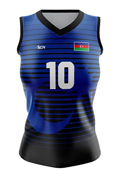 ACR Giyim Tekstil Forma Baskı Voleybol Forması Azerbaycan Model - Kişiye Özel Isim Ve Numara Yazılabilir, Dijital Baskı Tek Üst