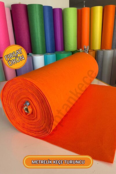 garaccu Metrelik Ince Yumuşak Keçe Kumaş 1 Mm Turuncu - 1 Metre (100X100 CM),...