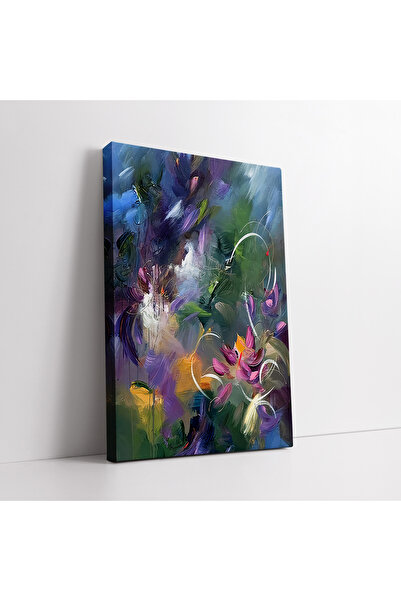 KOSS Dijital Πίνακας σε καμβά με αφηρημένα λουλούδια σε χρώματα ελαιογραφίας