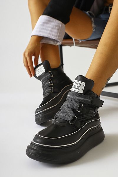 Limoya Festina Μαύρο Ύφασμα Λεπτομερείς Velcro Sports Γυναικείες Μπότες, Γυναικεία Μποτάκια