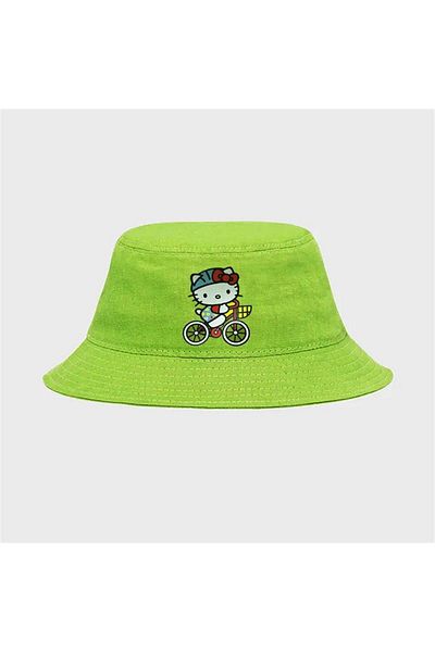 Karakedi Green Hello Kitty Bicycle Bucket Hat
