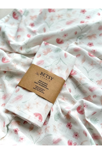 BETSY STUDIO غطاء موسلين من Pink Dreams مقاس 75 × 100 سم / بطانية أطفال غطاء ...