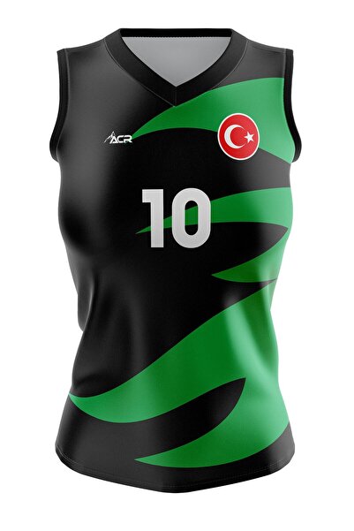 ACR Giyim Tekstil Forma Baskı Voleybol Forması Model 714 - Kişiye Özel Isim Ve Numara Yazılabilir, Dijital Baskı Tasarım Tek Üst