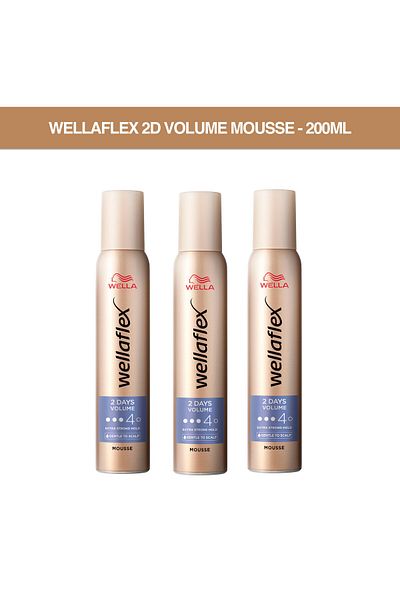 Wella موس ويلافليكس 2D لتكثيف الشعر - 200 مل - عبوة من 3 قطع