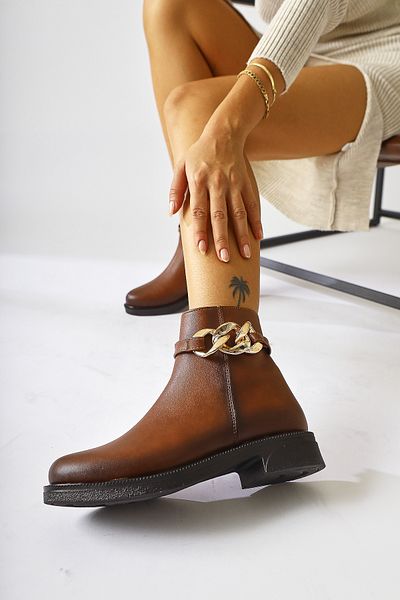 Limoya Γυναικείες μπότες Sydra Taba Oval Toe με αφαιρούμενα αξεσουάρ, γυναικεία μποτάκια