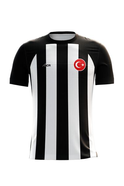 ACR Giyim Tekstil Forma Baskı Futbol Forması Tek Üst Klasik Çubuklu Model - Kişiye Özel Isim Ve Numara Yazılabilir, Dijital Baskı