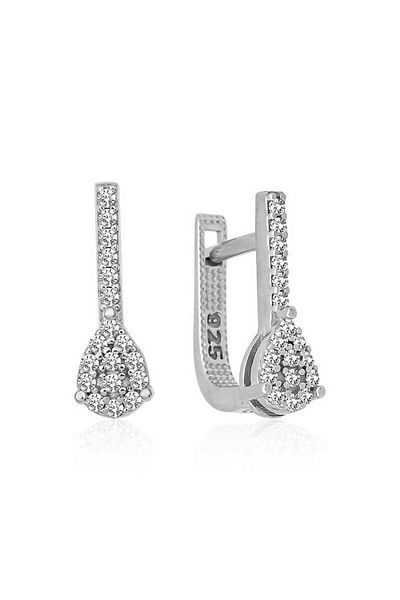 Skygo Drop Stone Silver Earrings - Dangle Design