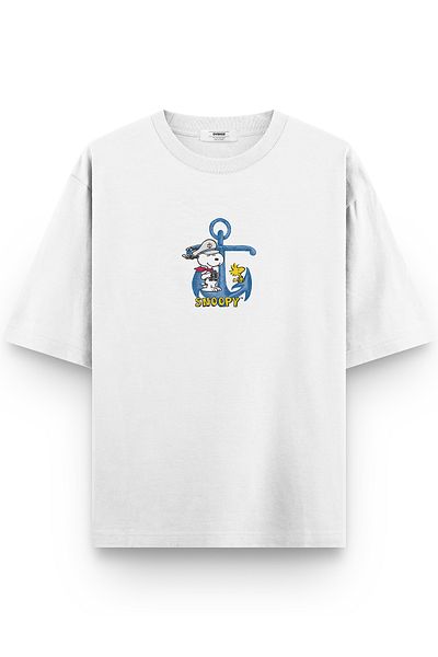Overoz Μπλουζάκι Sailor Snoopy Anchor με στάμπα Semi Oversize 1144