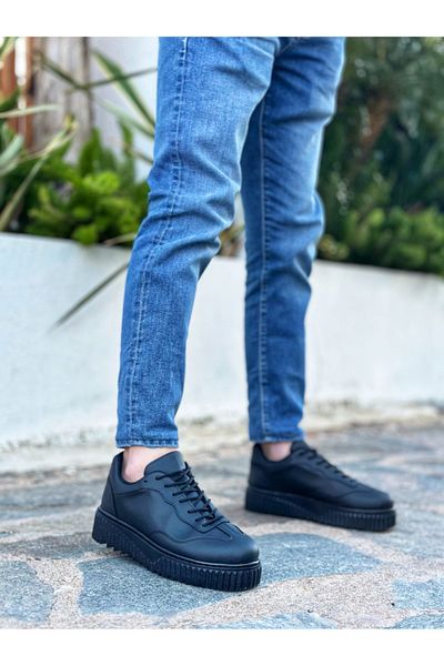 BOA Ba0802 Boa Black Color Black High Sole Men's Casual Shoes