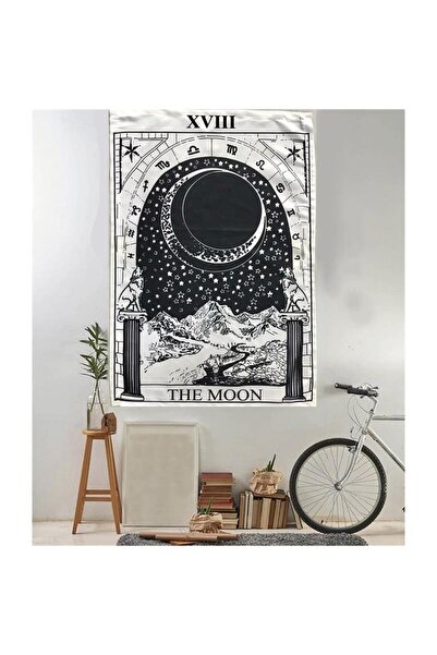 Generic Brand 70 X 100 Cm The Moon Zodiac White Black Wall Tapestry